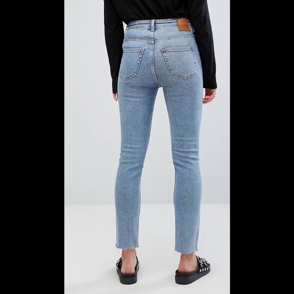 Weekday High Waist Jeans with Raw Hems - Picture 2 of 5